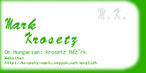 mark krosetz business card